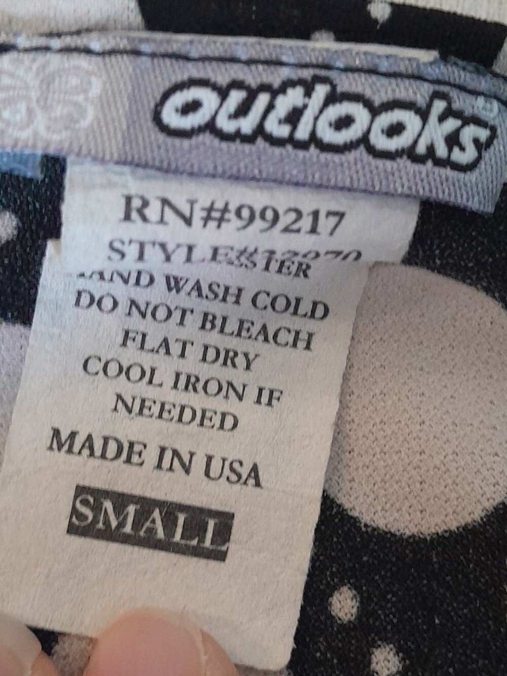 Vintage Y2K Outlooks Black and White Polka Dot Wrap Top Size Small